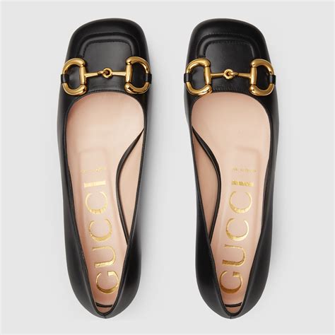 gucci women's leather ballet flat with horsebit|horsebit leather ballet flats.